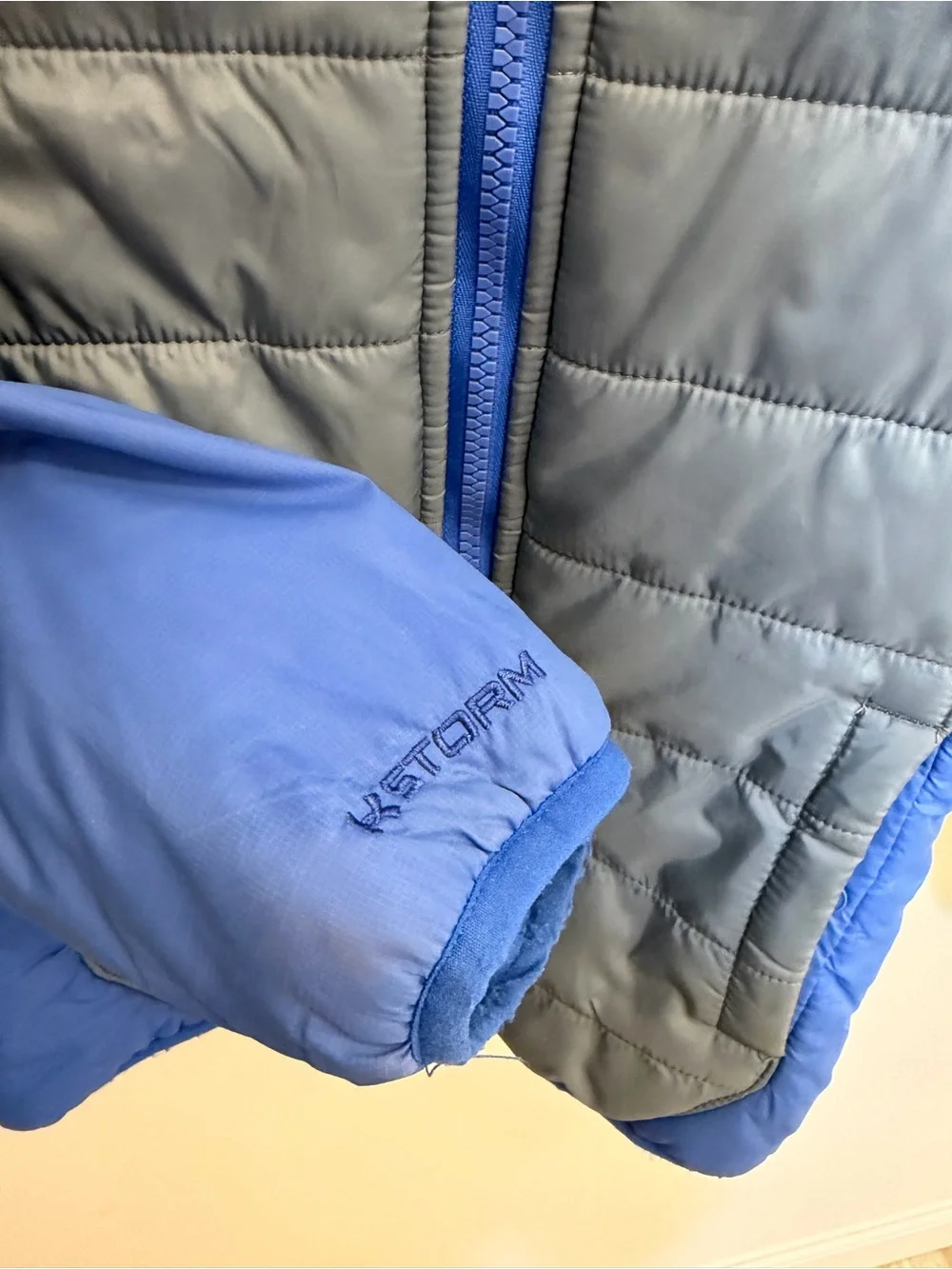 Under Armour Boys' Blue and Gray Hooded Puffer Jacket